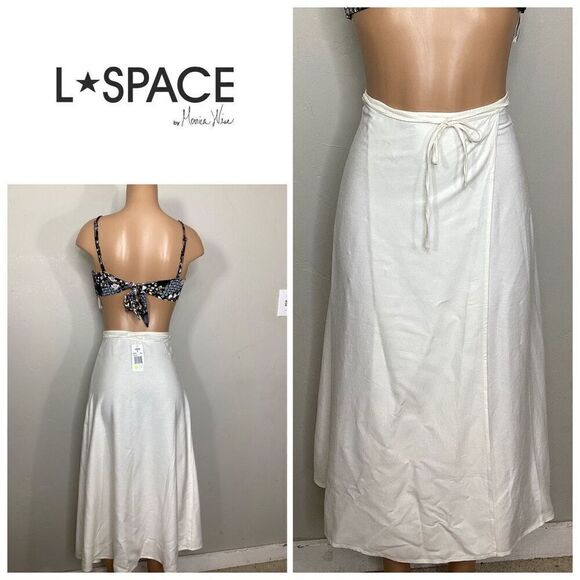 New. L*SPACE cream wrap skirt. Retails$129 - Picture 1 of 9